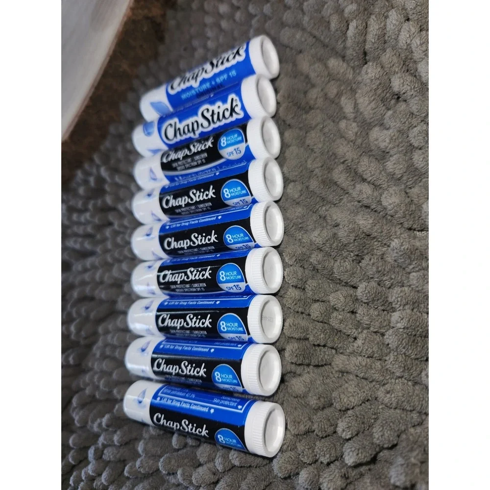 9 ChapStick Moisturizer Original Lip Balm Tubes, SPF 15 0.15 Oz New Sealed